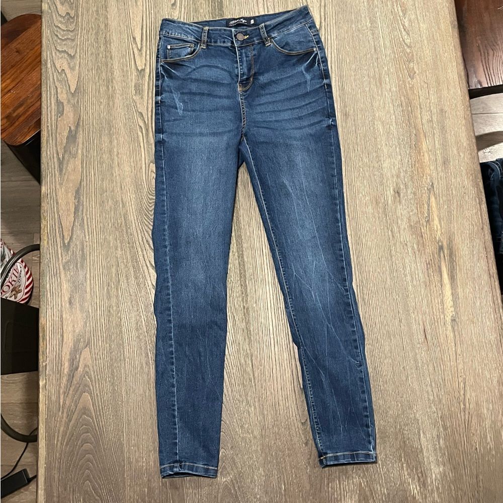 Blue Age Skinny Jeans Well Stretch Distressed Denim High Rise Medium Wash Size 5